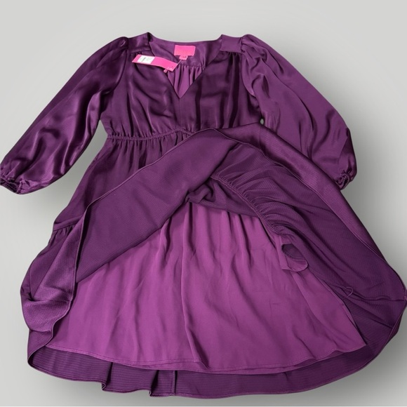 NWT Lilly Pulitzer Deacon Dress Sz 8 V-Neck Cherry Purple Event - Picture 12 of 15